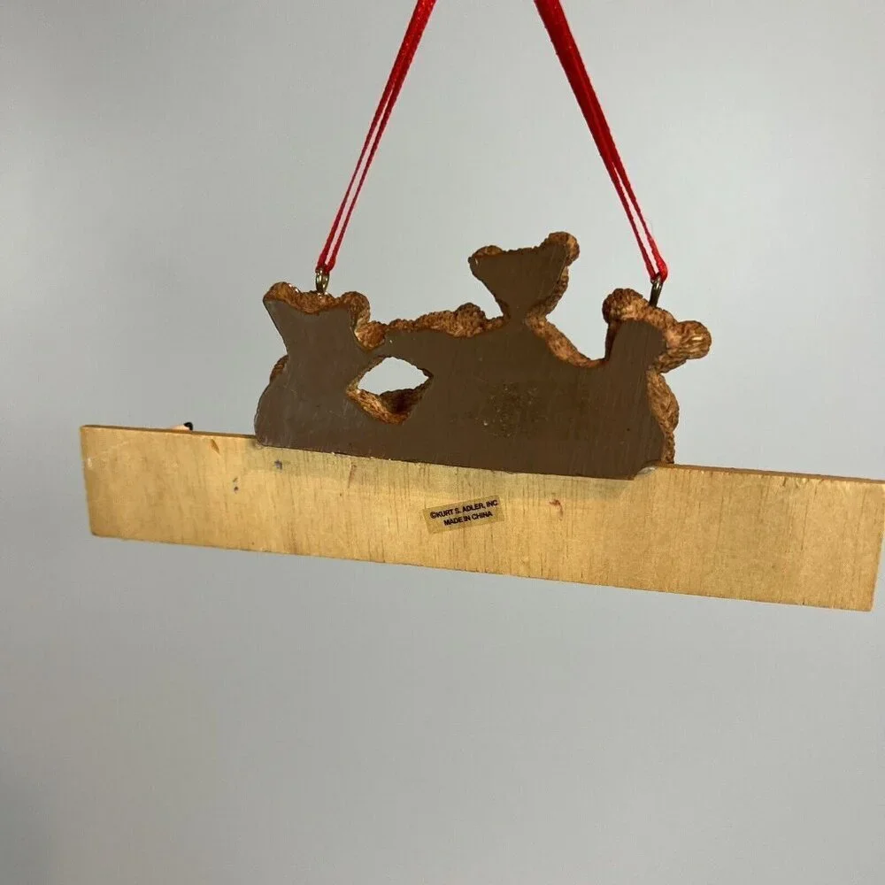 Kurt S Adler Teachers Are Special Bears on Ruler Ornament